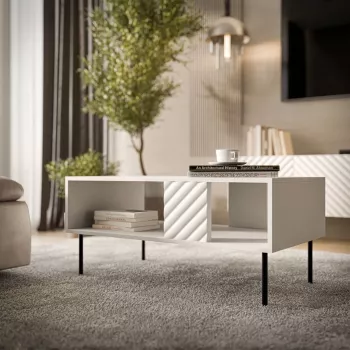 Tavolino Cama Meble LUCCA 100 x 55 x 46 cm, rettangolare bianco