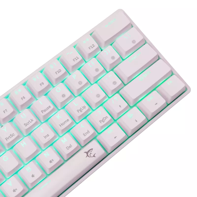 Tastiera meccanica White Shark Shinobi-2 Brown Switch layout US — design compatto, switch Brown