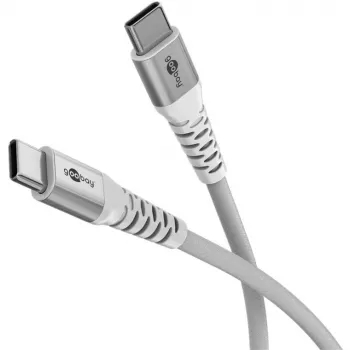 Cavo USB 2.0 intrecciato super morbido, connettore maschio USB-C > connettore maschio USB-C (bianco, 3 metri)