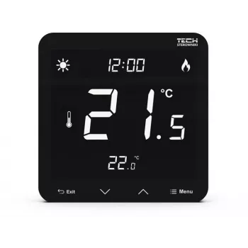 Termostato ambiente a due punti cablato ST-297z v3 Tech Controllers — da incasso, nero