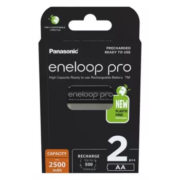 Batterie ricaricabili PANASONIC ENELOOP PRO AA 2500 mAh 2 pezzi (BK-3HCDE/2CP)