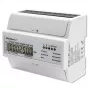 Contatore elettronico bidirezionale trifase Qoltec | Contatore di consumo energetico per guida DIN | 400V | 100A | LCD | 4P