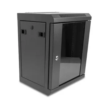 Delock 43418 Armadio di rete da 10" con porta in vetro, 8U, nero