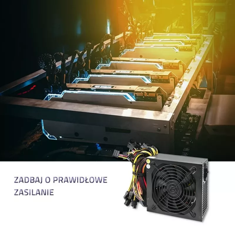 Alimentatore QOLTEC Gaming Miner 1600W Gold, 1600 W, ATX, efficienza Gold