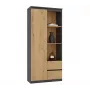 Top e Shop RS-80 BILY libreria, telaio antracite, anta in rovere artisan, 7 ripiani, 2 cassetti, 1800×800×350 mm