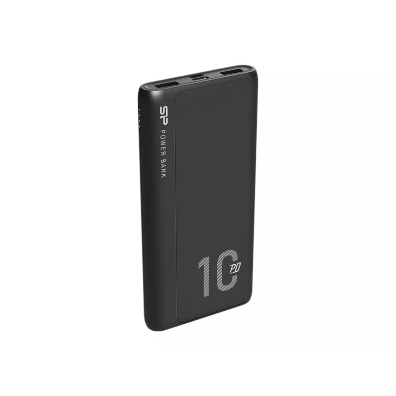 Powerbank Silicon Power QP15 10000 mAh, LiPo, 2x USB-A + 2x USB-C, ingresso Micro-USB, nero