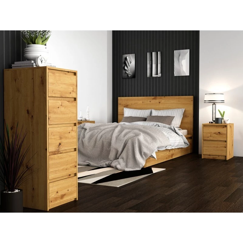 Topeshop K2 ARTISAN comodino 2 cassetti rovere