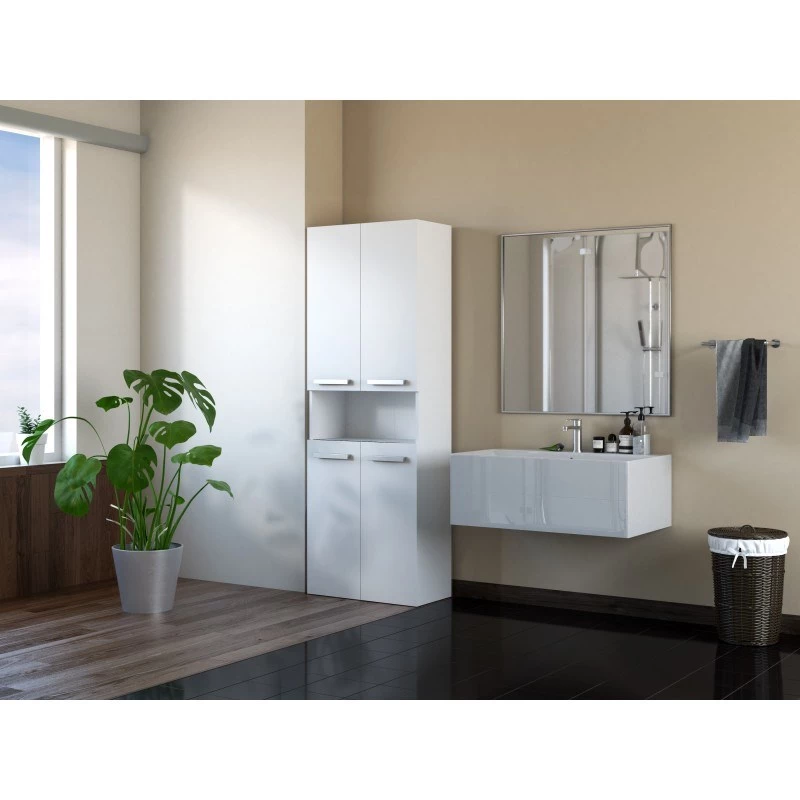 Topeshop NEL 2K DK bianco armadietto contenitore bagno bianco