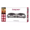 Piano cottura Beper 90.825 in acciaio inox, 2 zone, controllo manuale