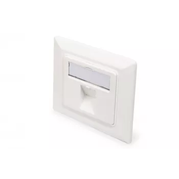 Digitus | Placca a parete per moduli Keystone, tipo tedesco, piastra centrale 50x50 mm, cornice 80x80 mm | DN-93811