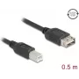 Cavo USB 2.0 DELOCK 81529, USB B su USB A, 0,5 m, nero