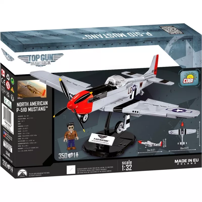Top Gun Maverick P51D Mustang, giocattolo da costruzione scala 1:32