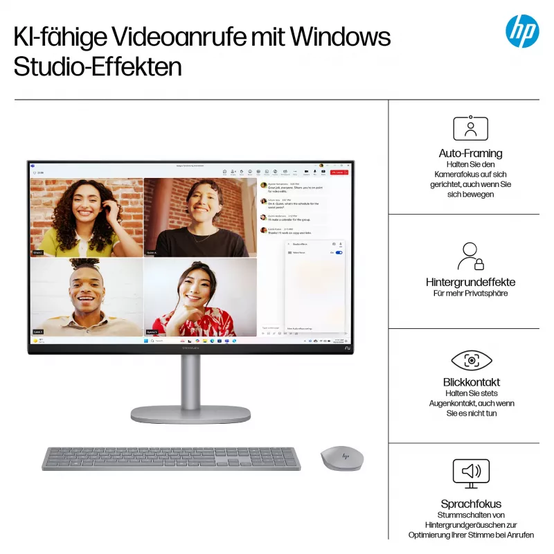 HP OmniStudio X 27-cs1077ng PC All-in-One touch FHD da 27 pollici, Intel Core Ultra 7 256V, 16 GB RAM, 1 TB SSD
