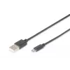 Assmann cavo di collegamento USB, Type-A - Micro B, M/M, 1,0 m, compatibile USB 2.0, UL, nero (AK-300127-010-S)