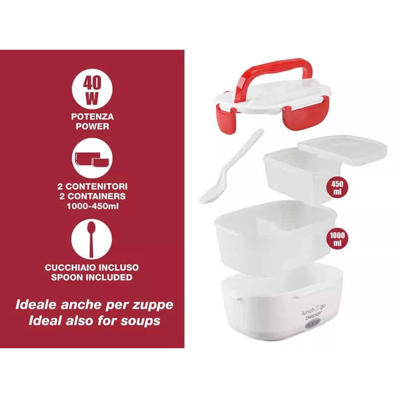 Portavivande elettrico Beper 90.920R – scaldavivande 1 L