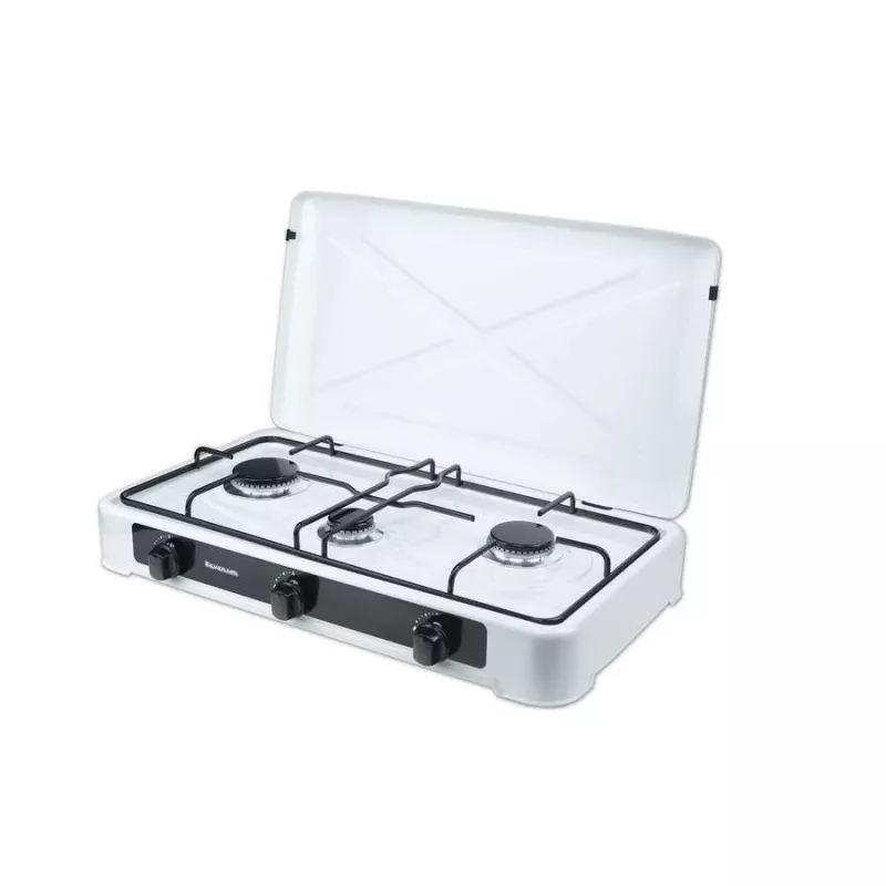 Piano cottura a gas da piano di lavoro Ravanson K-03TB [bianco; 3 zone]