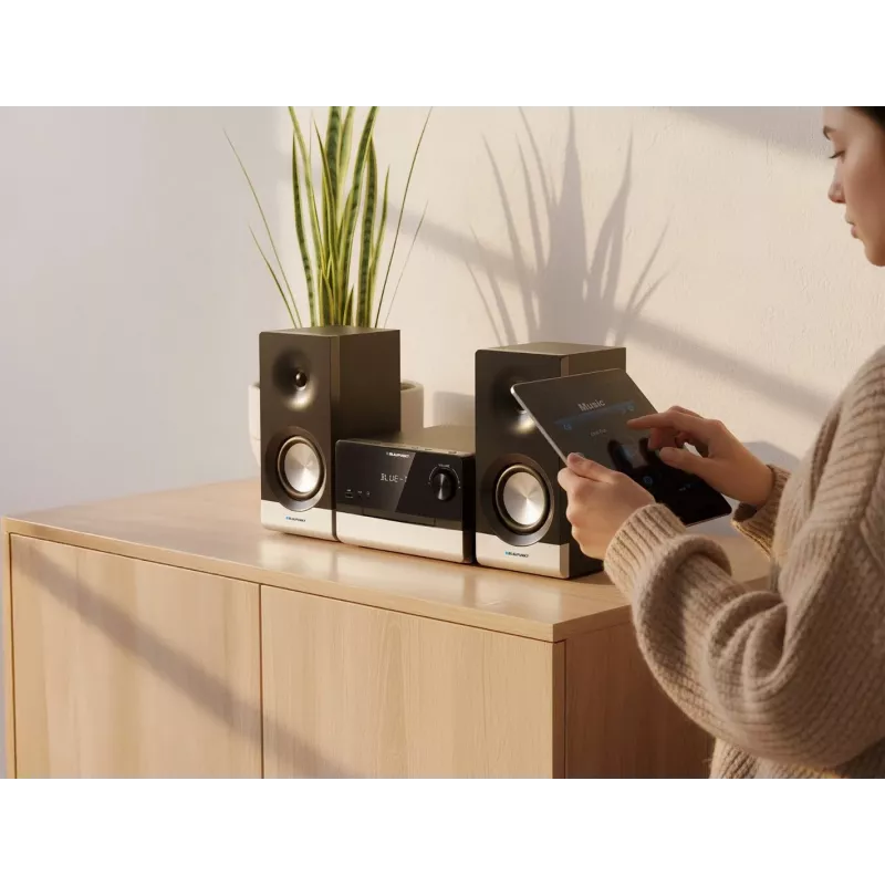 Microsistema audio per la casa BLAUPUNKT MS40.2BT — 2×50 W RMS, Bluetooth, CD, USB, HDMI ARC, ingresso ottico, display LED (nero)