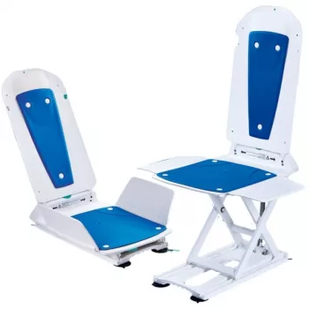 Sollevatore da vasca DIETZ Kanjo ECO PLP004 con imbottitura – altezza regolabile, batteria 14,4 V, peso massimo utente 140 kg, pieghevole, blu
