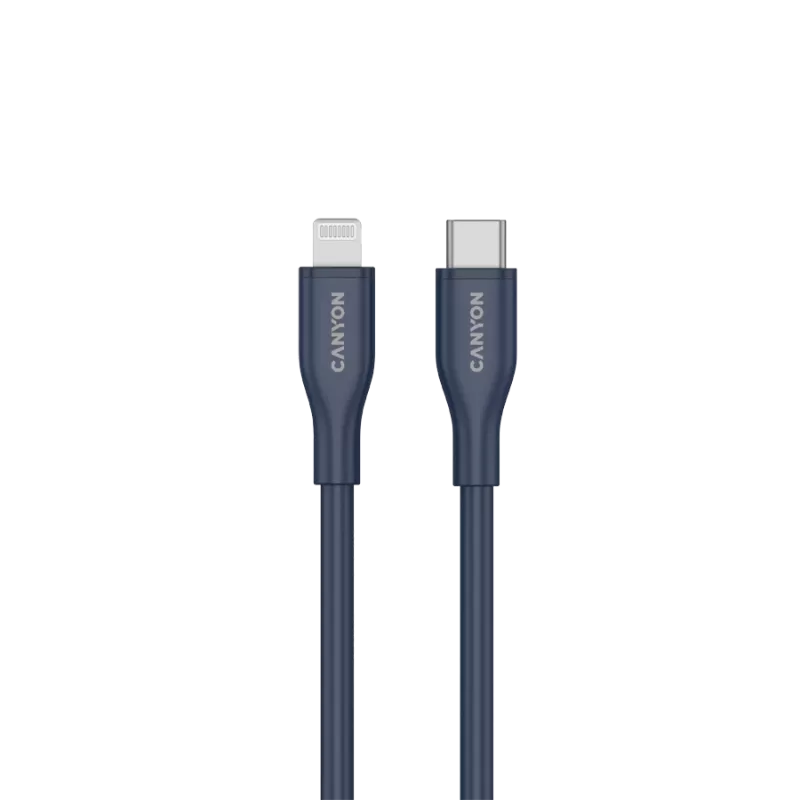 Cavo USB-C a Lightning CANYON CLNM60 60W MFi 1 m silicone blu