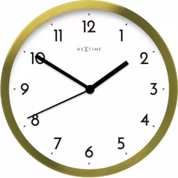 NeXtime orologio da parete 2523gw Arabic, Ø44 cm, da parete, oro/bianco