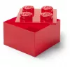 LEGO Storage Brick 4 contenitore con coperchio, rosso trasparente