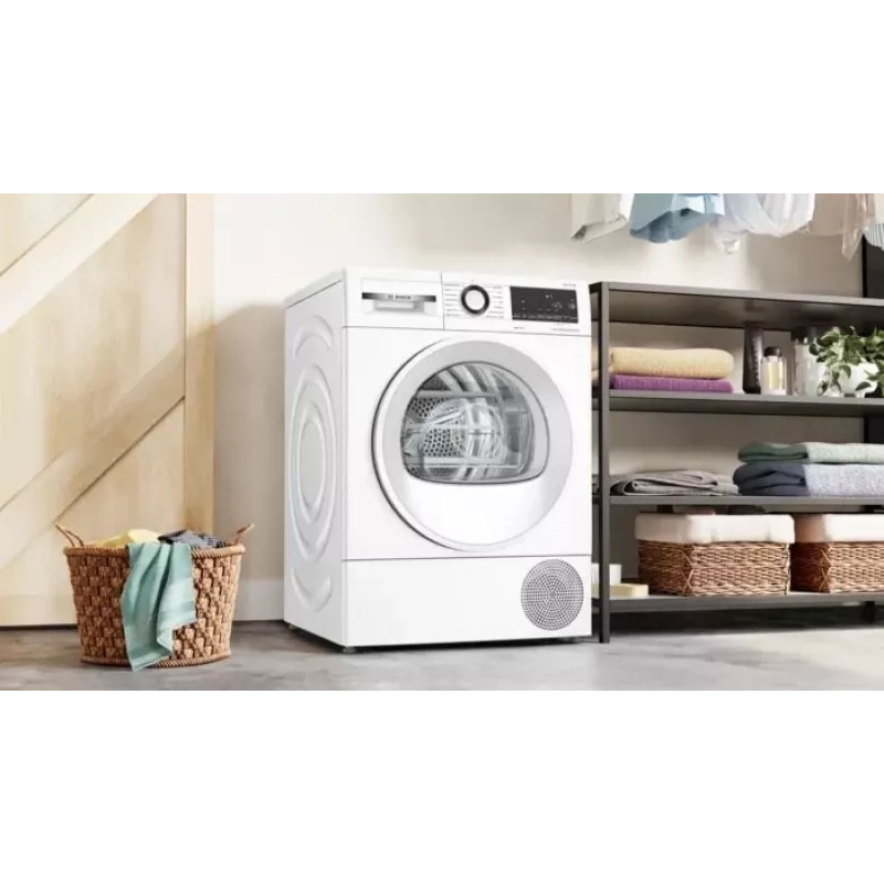 Asciugatrice Bosch WQG145APPL 9 kg a pompa di calore, 14 programmi, display LED, bianco