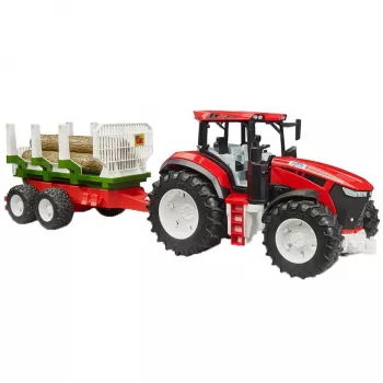 BRUDER trattore con rimorchio in legno BR-03453 – giocattolo meccanico, compatibile con le figure Bruder