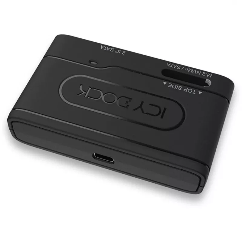 ICY DOCK EZ-Adapter MB104U-1SMB - controller di memoria - 2.5, M.2 (6,4 cm) - M.2 Card (PCIe NVMe & SATA) / SATA SSD - USB 3,2 (Gen 2) - nero (MB104U