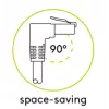 Cavo patch Goobay CAT 6 1x 90° angolare, U/UTP, nero, 1 m - linguetta di blocco in alto, miscela di rame CCA (51515)