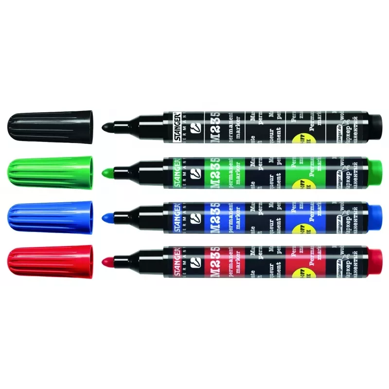 Pennarello indelebile STANGER M235, 1-3 mm, set 4 colori 712012