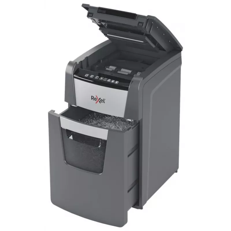 Distruggidocumenti Rexel Optimum AutoFeed+ 130X taglio incrociato 55 dB 22 cm nero, argento