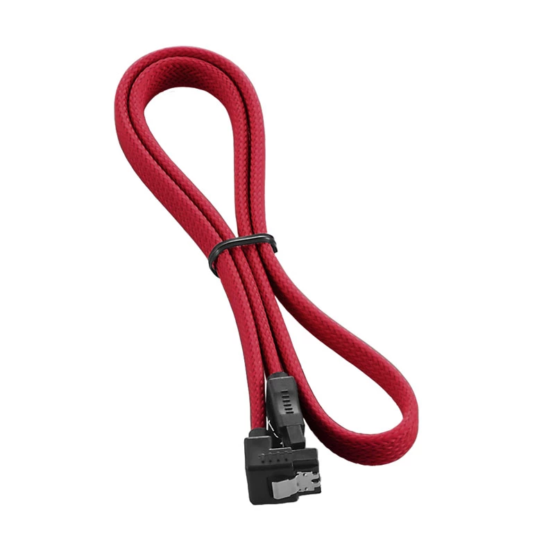 CableMod ModMesh - cavo SATA - Serial ATA 150/300/600 - SATA (W) ad angolo retto su SATA (W) - 60 cm - rosso (CM-CAB-RSAT-N60KR-R)
