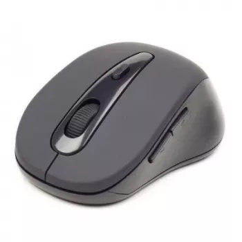 Mouse ottico wireless Bluetooth GEMBIRD MUSWB2 — per destrimani, 1600 DPI, 6 tasti, nero/grigio, batterie AAA