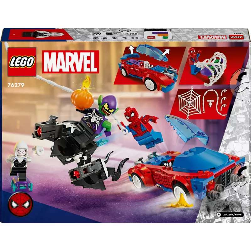 LEGO Marvel 76279 Spider-Man auto da corsa e Venom Green Goblin set di costruzioni