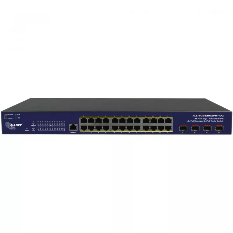 Switch di rete ALLNET ALL-SG8428v2FPM-10G — 24+4 porte, PoE, uplink 10G