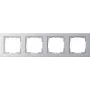 GIRA cornice 4 posti E2, Standard 55, System 55 alluminio 021425