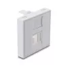 Coperchio per modulo Keystone a scatto 45×45 mm DELOCK Easy 45 per 1 porta, ABS, bianco, con tappo parapolvere