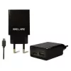 Caricabatterie da viaggio Beline Beli0011 — 2 porte USB, cavo microUSB, uscita 2A, nero