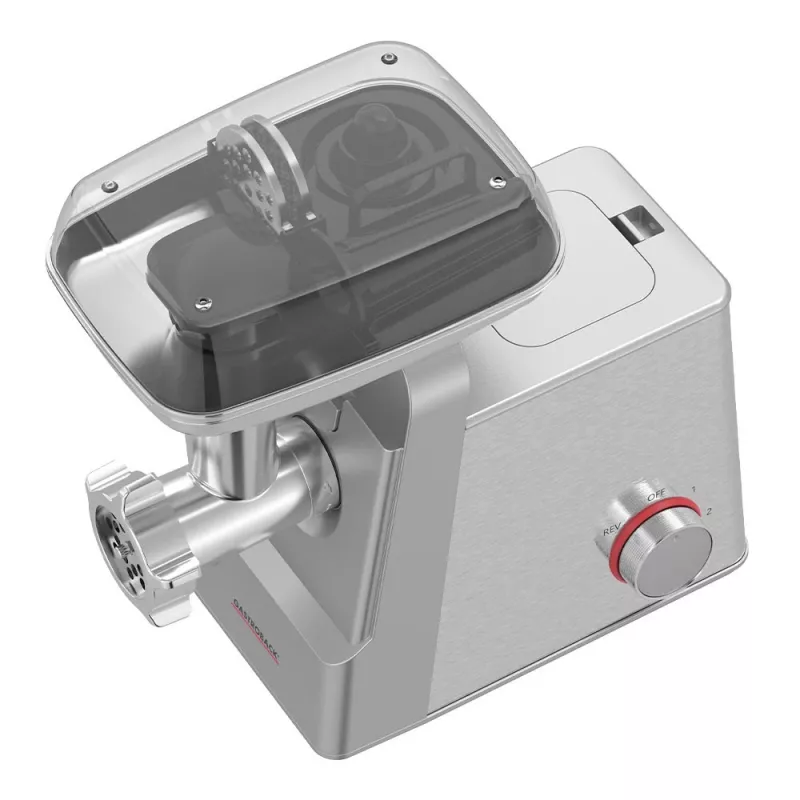 Tritacarne GASTROBACK 41407 — 2100 W, corpo in acciaio inox, resa 2,5 kg/min