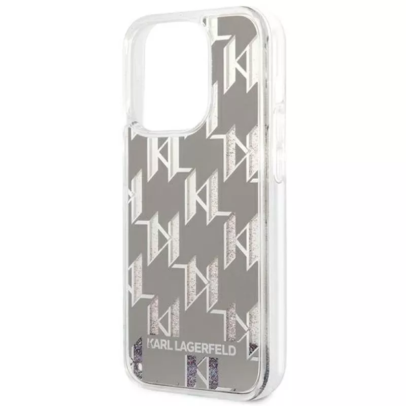 Karl Lagerfeld KLHCP14XLMNMS iPhone 14 Pro Max 6.7 hardcase argento / argento Liquid Glitter Monogram