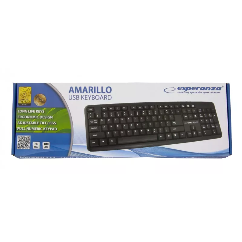 Tastiera con filo ESPERANZA EK134 Full-Size 100% USB, nero, cavo 1,45 m