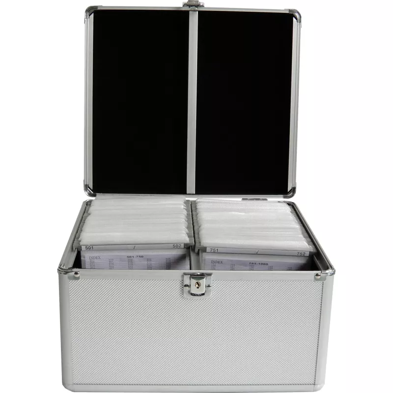 MEDIARANGE BOX76 - scatola per conservazione - 300 dischi - argento - pile - plastica - legno - 120 mm - alluminio