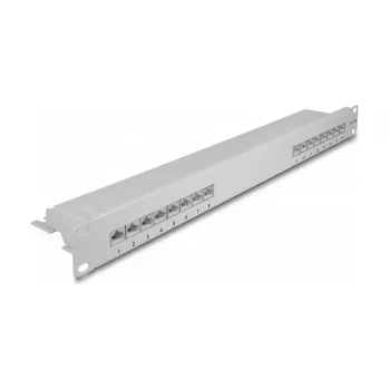 Patch Panel DeLOCK 19 pollici 16 porte Cat.6A 1HE grigio metallo rack