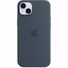 Custodia in silicone con cover Apple iPhone 14 Plus MagSafe blu tempesta