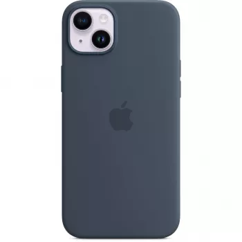 Custodia in silicone con cover Apple iPhone 14 Plus MagSafe blu tempesta