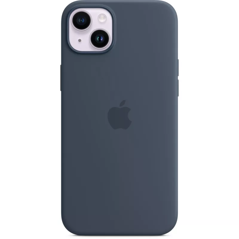 Custodia in silicone con cover Apple iPhone 14 Plus MagSafe blu tempesta