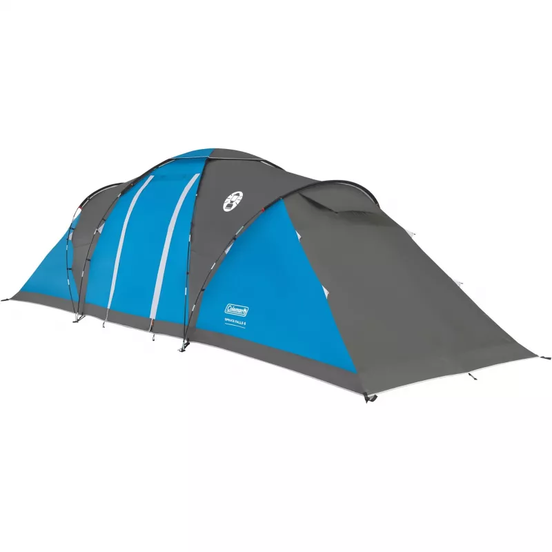 Tenda COLEMAN Spruce Falls 6 (2025) — tenda tunnel, 6 persone, blu/grigio