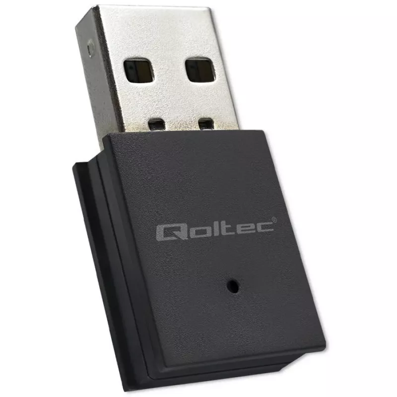Adattatore mini USB Wi-Fi wireless compatto QOLTEC 57007 – Single-Band 2,4 GHz, fino a 150 Mbit/s, antenna interna