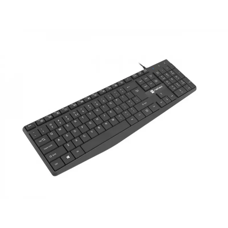Tastiera full-size con filo NATEC NAUTILUS NKL-1950 — USB, QWERTY US International, 105 tasti, nero