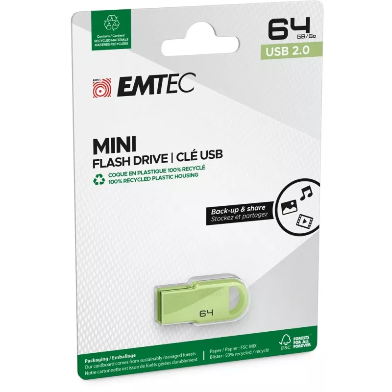 Emtec D250 Mini chiavetta USB 2.0 64 GB, verde